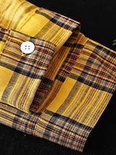 cheap Shirts-Women&#039;s Cotton Linen Shirt Plaid Basic Casual Long Sleeve Shirt Collar Regular Tops Daily Buttons Pocket Print Yellow Red Green Summer