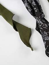 preiswerte Grafische Röcke-Damen Rock Lässig Boho Midi Mittlere Hüfthöhe Röcke Blumen Farbblock Spleißen Druck Asymmetrischer Saum Mikroelastisch Urlaub Straße Grün Sommer Polyester