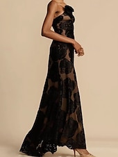 cheap Elegant Floral Dresses-Women&#039;s Long Dress Maxi Dress Casual Dress Floral Dress Fashion Elegant Dress Outdoor Party Holiday Regular Fit Flower Sleeveless Spaghetti Strap Black Blue Purple Summer