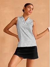 billiga Kvinnors golfkläder-Dam Vandringspolotröja Vit Ärmlös Överdelar Golfkläder för damer Kläder Outfits Bär kläder