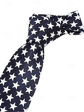 お買い得  メンズネクタイ＆蝶ネクタイ-アメリカ国旗柄のメンズネクタイ。愛国的な赤と白のストライプに星柄。独立記念日や国のお祝いに最適です。