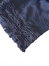economico Pantaloncini Bermuda-Per donna Chinos Shorts Vacanza Moda Streetwear Corto Vita Alta Semplice Pizzo Tasca Fascia Elastica Comodo Morbido Confortevole Micro-elastico All&#039;aperto Streetwear Quotidiano Blu scuro Aalbicocca
