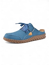 cheap Women&#039;s Clogs &amp; Mules-Women&#039;s Soft Sole Moccasin Mules– Pink Loafers with Fringed Detail, Lightweight Slip-On Design with Cutouts, Perfect for Garden Strolls and Casual Outings