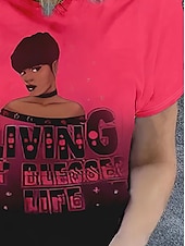 billige Humor og sitater t-skjorte-Dame T skjorte Sommertopper Grafisk Bokstaver Klassisk Fritid Kortermet Crew-hals Crop Tops Daglig Helg Trykt mønster Regnbue Sommer Vår Høst