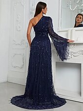 preiswerte Kleider für Hochzeitsgäste-funkelnde Pailletten-Brautkleider mit Quaste in Farbe, formelle Brautkleider, A-Linie, eine Schulter, ärmellos, bodenlang, Tüll-Brautkleid 2025