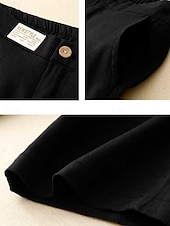 economico Pantaloni-Per donna Pantaloni in cotone e lino Gamba larga Chinos Vacanza Stile Etnico Essenziale Lunghezza intera Vita Alta Semplice Tasca Comodo Morbido Confortevole Micro-elastico All&#039;aperto Streetwear Nero