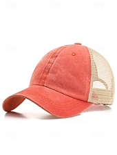 Herr vintage truckerkeps med meshrygg – justerbar basebollkeps i tvättad bomull för utomhussport, resor och vardagskläder billiga Herrhattar-Herr vintage truckerkeps med meshrygg – justerbar basebollkeps i tvättad bomull för utomhussport, resor och vardagskläder