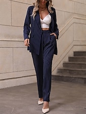 economico Tailleur pantalone della mamma-Due Pezzi Completo Pantalone Abito da cerimonia per signora Elegante Semplice Colletto a Camicia Lunghezza al pavimento Poliestere Manica Lunga con Tinta unita 2025