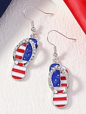 cheap Women&#039;s Earring-Women&#039;s Patriotic American Flag Earrings - Red, White and Blue Earrings, Multiple Looks for Women, Perfect for 4th of July and National Holidays, Stylish American Flag Jewelry Collection