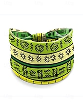 billige Hårtilbehør for kvinner-Fargerike boho twist-pannebånd for kvinner – myke, elastiske og brede hårbånd for yoga, festivaler og fritidsklær