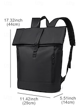 cheap College Backpacks-Men's Waterproof Roll-Top Backpack with Multiple Pockets and Large Capacity - Minimalist Style Laptop Bag for Work, Travel or College
