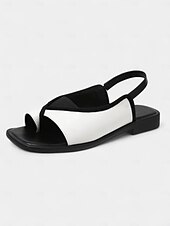 economico Sandali Eleganti-sandali da donna con cinturino posteriore aperto in arancione e nero - scarpe comode, comode e comode per appuntamenti estivi quotidiani e uscite del fine settimana