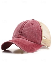 Herr vintage truckerkeps med meshrygg – justerbar basebollkeps i tvättad bomull för utomhussport, resor och vardagskläder billiga Herrhattar-Herr vintage truckerkeps med meshrygg – justerbar basebollkeps i tvättad bomull för utomhussport, resor och vardagskläder