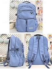 cheap Kids &amp; Teen Backpacks-Women&#039;s Waterproof Nylon Campus Backpack with Multi-Pocket Storage - Lightweight Large Capacity College Bag for Teens to School and Daily Commuting