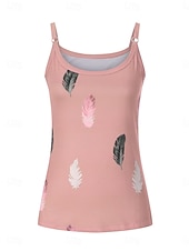 preiswerte Blumen Tanktop-Damen Camisole-Tanktop Feder Täglich Lässig Ärmellos Träger Normale Oberteile Täglich Rückenfrei Druck Weiß Rosa Rote Blau Purpur Sommer