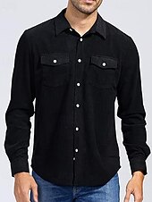 economico Giubbotti e cappotti da uomo-Per uomo Giacca Camicia Giacca di transizione Quotidiano Leggero Tasca Primavera Autunno Semplice Casual Bavero Regolare Nero Verde militare Caffè Giacca