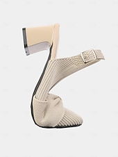 economico décolleté con cinturino-Scarpe con tacco a spillo verdi da donna con dettaglio fiocco – tacchi bassi traspiranti in Flyknit per spostamenti primaverili, ufficio e outfit casual chic