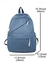 abordables Sacs à dos de Collège-Sac à dos d&#039;école unisexe en nylon de couleur unie avec design multi-poches - sac à dos léger et minimaliste pour adolescents et étudiants