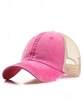 Herr vintage truckerkeps med meshrygg – justerbar basebollkeps i tvättad bomull för utomhussport, resor och vardagskläder billiga Herrhattar-Herr vintage truckerkeps med meshrygg – justerbar basebollkeps i tvättad bomull för utomhussport, resor och vardagskläder