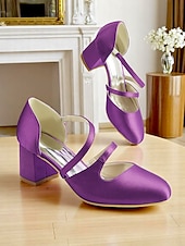 baratos Mãe da Noiva/Namorado-Sapatos Mary Jane femininos de salto bloco de cetim verde dos anos 1950 – elegantes sapatos vintage com tiras cruzadas para casamentos, festas e eventos formais