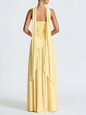 preiswerte Abschlusskleider-Damen Langes Kleid Maxikleid Weißes Kleid Abschlusskleid Partykleid Mode Party Abendgesellschaft Ausgehen Normale Passform Einfach Ärmellos Trägerlos Weiß Gelb Wein Marineblau Sommer