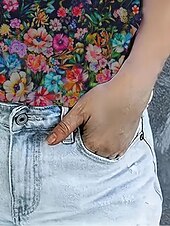 billige Blomster t-skjorte-Dame T skjorte Sommertopper Blomstret Grafisk Klassisk Fritid Kortermet Crew-hals Crop Tops Daglig Helg Trykt mønster Marineblå Sommer Vår Høst