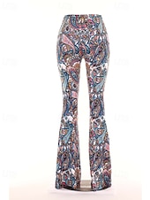 ieftine picior lat și talie înaltă-Pentru femei Pantaloni Casual Boho Lungime totală Natural Floare Imprimare Confortabil Exterior Comfortabil În aer liber Vacanță Magenta Galben Auriu Bleumarin Negru Vară Fit regulat