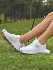 preiswerte Damen Golfschuhe-graue, wasserdichte Golfschuhe für Damen mit Drehverschluss – bequeme, rutschfeste Sportschuhe für das Training im Freien, Turniere oder Regentage