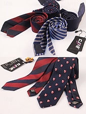 economico Cravatte e papillon da uomo-Cravatta classica sottile da uomo in poliestere – larghezza 6 cm, cravatta formale leggera per ufficio, matrimoni o colloqui