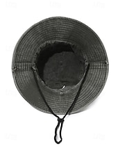 abordables Chapeaux pour hommes-Chapeau de pêche d&#039;extérieur pour homme avec mentonnière réglable, tissu en toile de coton, bord large enroulable classique, adapté aux activités estivales, à la randonnée et aux voyages