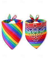 abordables Accesorios para el cabello de mujer-Bufanda unisex con estampado de arcoíris y paisley: un accesorio LGBTQ+ colorido para festivales, desfiles y uso diario.