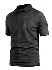 preiswerte Klassisches Poloshirt für Herren-Herren Golfshirt Golf Poloshirts Arbeit Lässig Revers Kurzarm Basic Modern Einfach Tarnung Knöpfe Sommer Normale Passform Schwarz Tarnung Grün Khaki Golfshirt