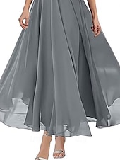 preiswerte Bodenlänge-A-Linie Brautmutterkleid Elegant V Ausschnitt Bodenlang Polyester Kurzarm mit Einfarbig 2025