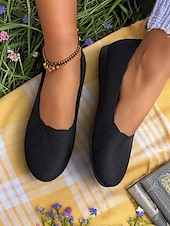 cheap Women&#039;s Flats-Women&#039;s Flyknit Slip-On Flats - Soft Knit Upper with Comfortable Stretch, Lightweight and Breathable, Ideal for Casual Wear and Summer Outings