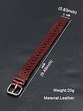 abordables Joyas para hombres-Pulsera hueca de cuero genuino bohemio para hombre: brazalete ajustable vintage para uso casual, de negocios y festivo.