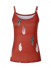 preiswerte Blumen Tanktop-Damen Camisole-Tanktop Feder Täglich Lässig Ärmellos Träger Normale Oberteile Täglich Rückenfrei Druck Weiß Rosa Rote Blau Purpur Sommer