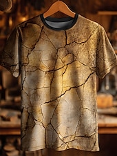 levne Vintage trička-Pánské 3D tisk Tričko Krátký rukáv tričko 3D tisk Tričkový Košile Retro Vintage Retro Párty ulice Ležérní Tmavěhnědá Hnědá Khaki Léto Jaro Celý rok Oblečení S M L XL XXL XXXL 4XL