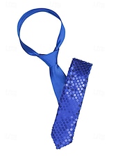 abordables Cravates et nœuds papillon pour hommes-Cravate de soirée à paillettes pour homme – cravate réglable en satin scintillant pour bal, danse, représentation sur scène, discothèque et événements costumés