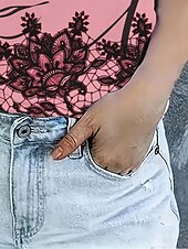 billige Kunst &amp; Design t-skjorte-Dame T skjorte Sommertopper Grafisk Klassisk Fritid Kortermet Crew-hals Crop Tops Daglig Helg Trykt mønster Rosa Sommer Vår Høst