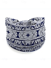 billige Hårtilbehør for kvinner-Fargerike boho twist-pannebånd for kvinner – myke, elastiske og brede hårbånd for yoga, festivaler og fritidsklær