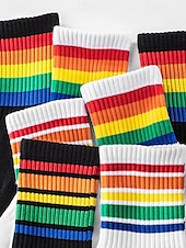 levne Pánské rukavice-Pánské duhové ponožky s motivem pride - barevný doplněk LGBT festivalu pro každodenní nošení, sport a akce pride