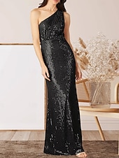 preiswerte Bodenlänge-A-Linie Kleid für die Mutter der Braut Elegantes Rundhals Bodenlang Chiffon Langarm mit Perlen Raffung