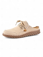 cheap Women&#039;s Clogs &amp; Mules-Women&#039;s Soft Sole Moccasin Mules– Pink Loafers with Fringed Detail, Lightweight Slip-On Design with Cutouts, Perfect for Garden Strolls and Casual Outings