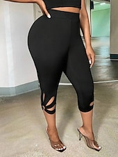 abordables Leggings lisos-Mallas de Mujer Color Sólido Chinos de Moda Casual Largo hasta la Pantorrilla Cintura Alta Sencillo Con Agujero Cómodo Suave Cómoda Micro-elástica Exterior Calle Negro Rosa Púrpura Verde Verano