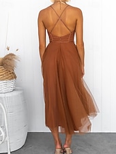 ieftine Rochii din chiffon-Pentru femei Rochie Lunga Rochie Maxi Rochie casual Rochie de Cocktail Rochie pentru invitata de nunta Rochii din Șifon Modă În aer liber Petrecere Concediu Fit regulat Simplu Fără manșon În V Negru