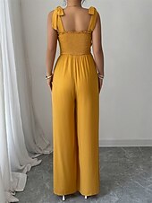 preiswerte Lässige / Tageshochzeit-Overalls Bodenlang Quinceanera-Kleider Elegant Ärmellos Spaghettiträger Abschlussball Abendgesellschaft Polyester Rückenfrei mit Gerafft