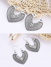 abordables Boucle d&amp;#39;oreille pour femme-Boucles d&#039;oreilles pendantes bohèmes vintage pour femmes – Boucles d&#039;oreilles à crochet de style tribal en alliage léger pour femmes – Idéales pour les festivals, les fêtes, les tenues décontractées et les cadeaux
