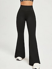 olcso Sima leggings-Női Leggings Haranguccás Nadrág Egyszínű Chino Vakáció Vintage Utca Stílus Hosszú Magas Derék Egyszínű Hasított Kényelmes Puha Kényelmes Rugalmas Kültéri Utca Fekete 1 Fekete 2 Fekete Nyár Slim Fit