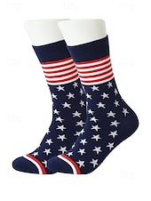 preiswerte Herrenhandschuhe-Herrensocken mit USA-Flagge und Sternenbanner-Design – patriotische Baumwollsocken für den Unabhängigkeitstag, Sport und Freizeit
