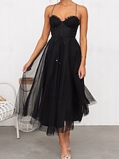 ieftine Rochii din chiffon-Pentru femei Rochie Lunga Rochie Maxi Rochie casual Rochie de Cocktail Rochie pentru invitata de nunta Rochii din Șifon Modă În aer liber Petrecere Concediu Fit regulat Simplu Fără manșon În V Negru